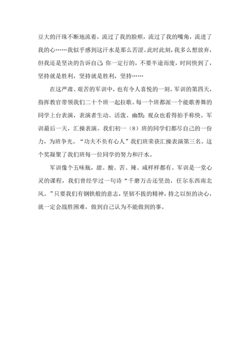 初中开学军训心得体会版范例三篇.docx