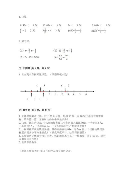 冀教版六年级下册期末真题卷带答案（综合题）.docx