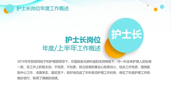医疗护士长工作总结汇报PPT护士节医院
