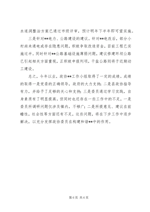 乡镇政协工作小组上半年工作总结.docx