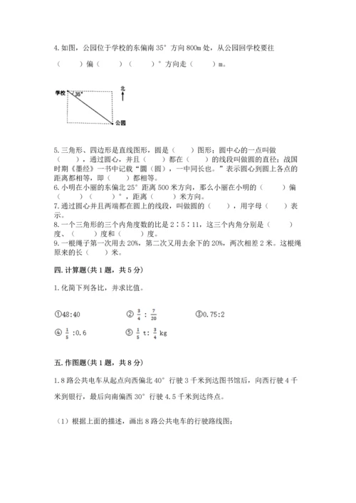 小学六年级上册数学期末测试卷含答案（满分必刷）.docx