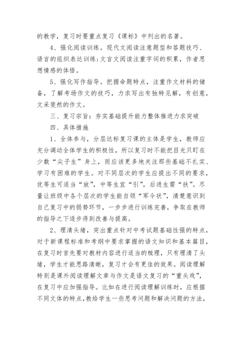九年级语文复习计划.docx