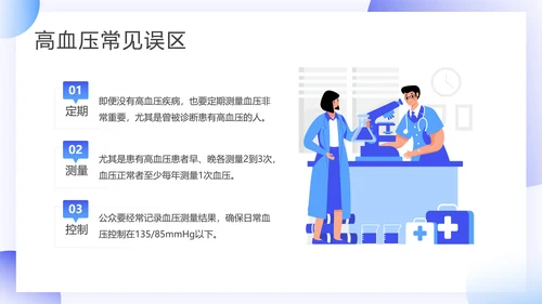 插画风预防高血压知识科普PPT模板