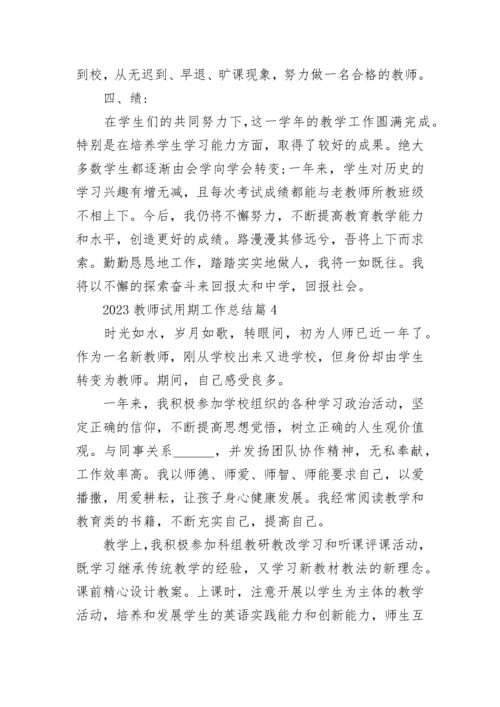 2023教师试用期工作总结范文7篇.docx