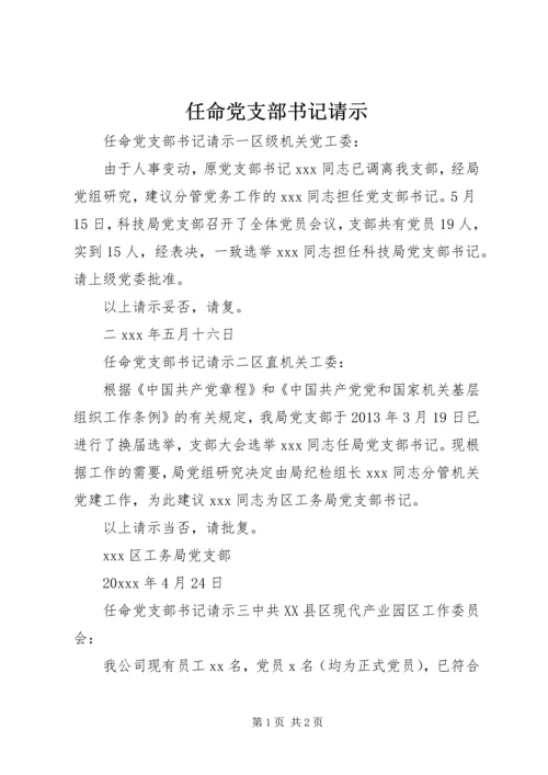 任命党支部书记请示.docx