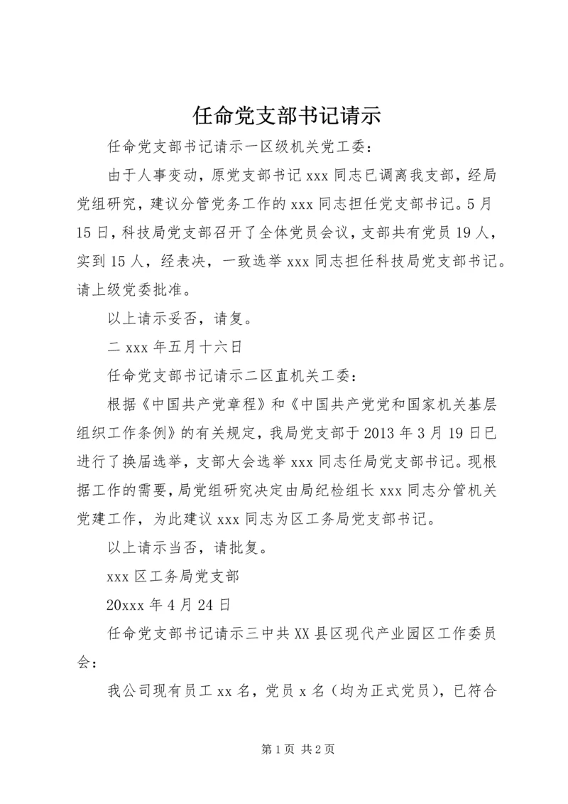 任命党支部书记请示.docx