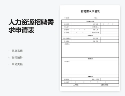 人力资源招聘需求申请表