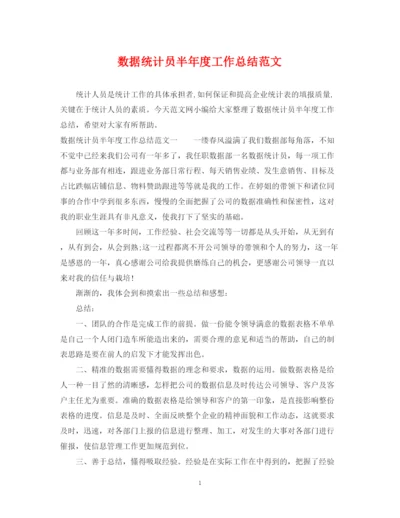 精编之数据统计员半年度工作总结范文.docx