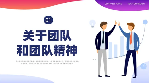 蓝色紫色边框插画员工培训团队建设PPT课件