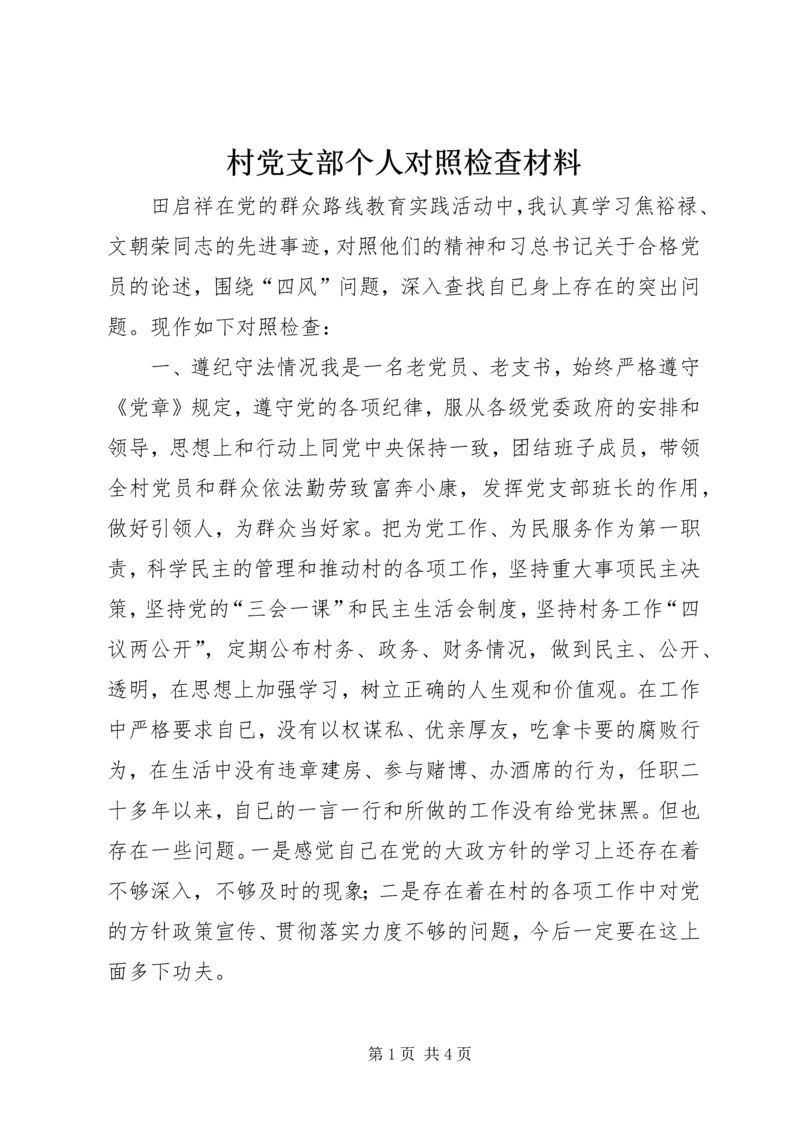 村党支部个人对照检查材料.docx