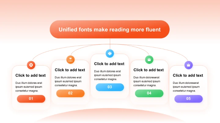 渐变纯文字PPT层次结构