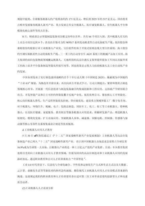 工业机器人人才培养专题方案三.docx