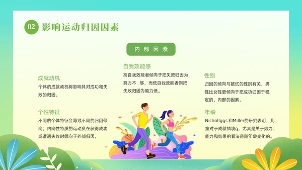 绿色卡通插画清新植物运动心理学教育课件动态PPT