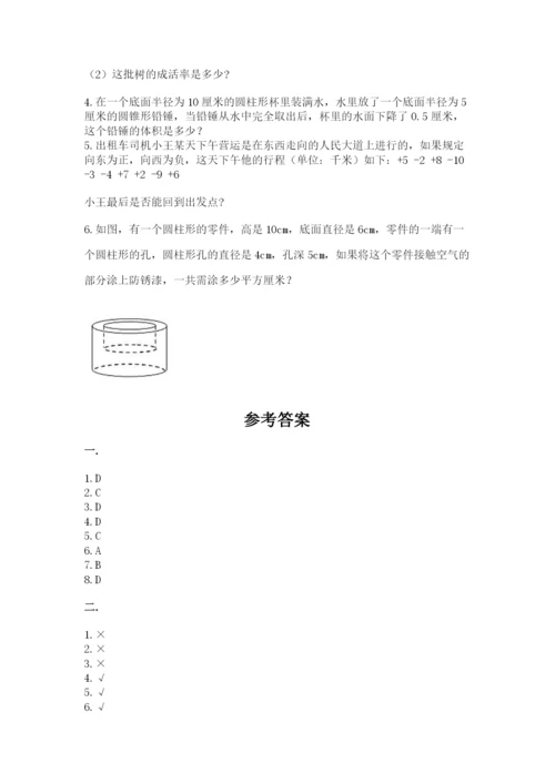 浙教版数学小升初模拟试卷及答案（典优）.docx