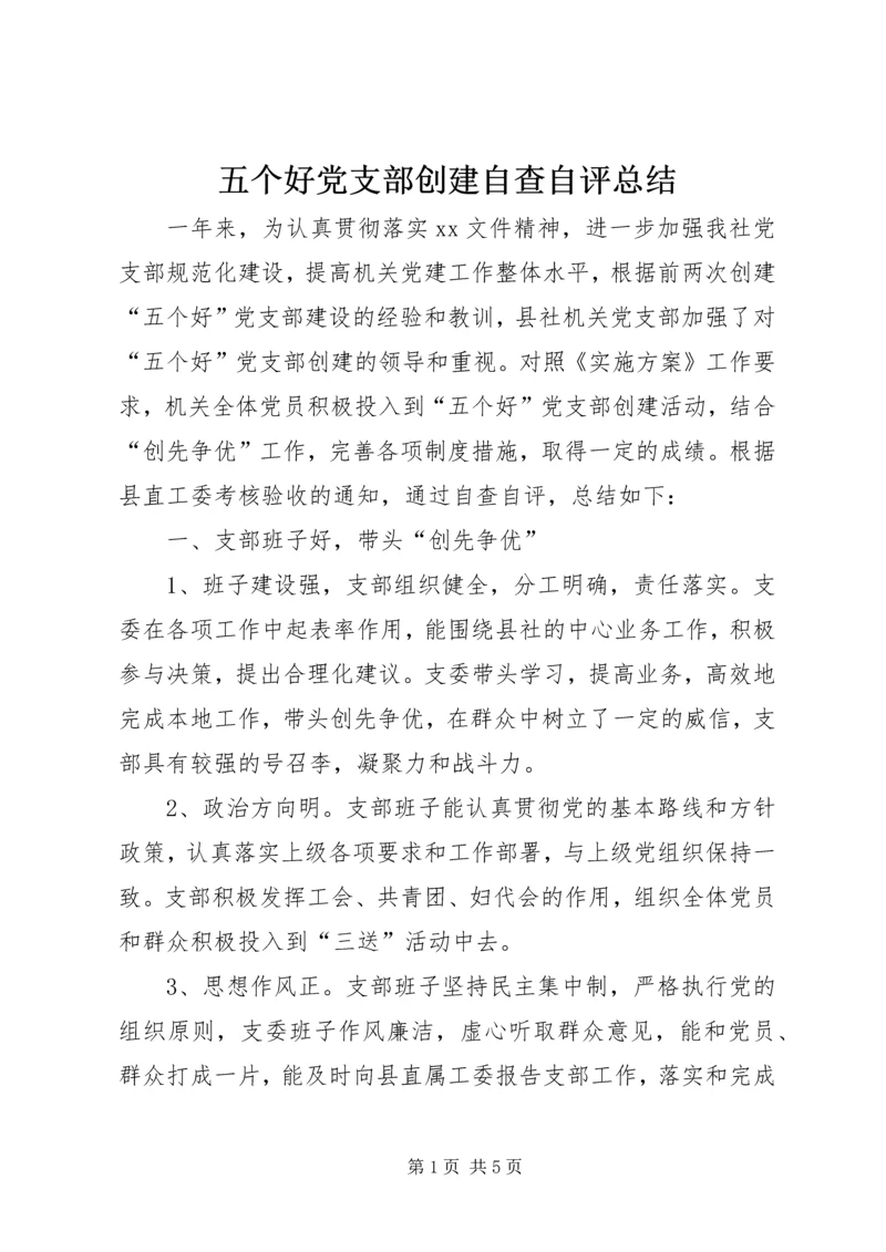 五个好党支部创建自查自评总结.docx