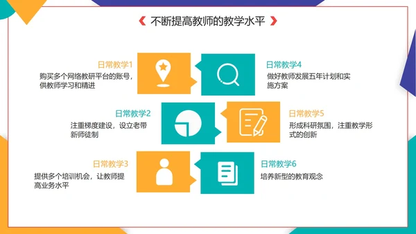 实景几何切割校领导年度述职报告PPT模板