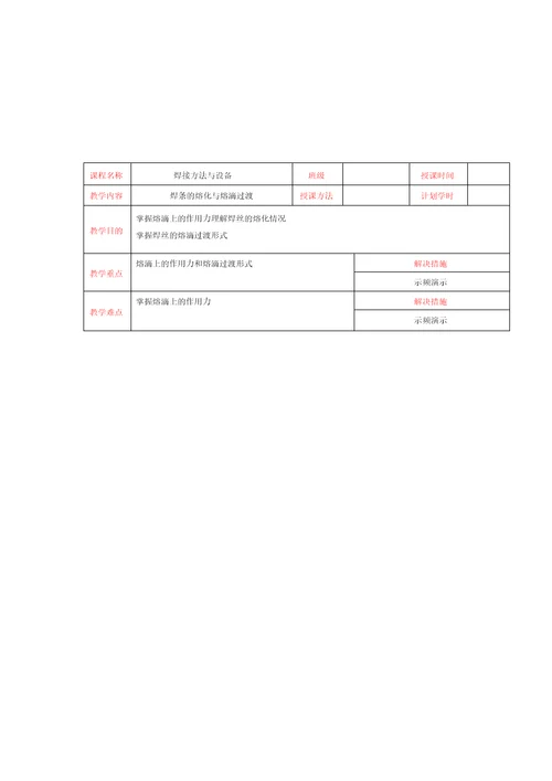 焊接方法与设备全套教案