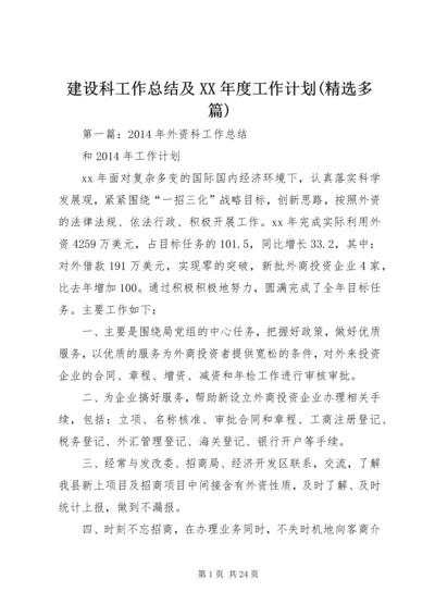 建设科工作总结及XX年度工作计划(精选多篇).docx