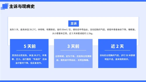 蓝色简约插画风社区病例分析PPT模板