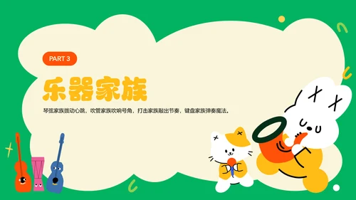 绿色可爱插画风儿童节PPT模板