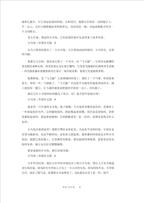 小乌龟二年级作文合集八篇