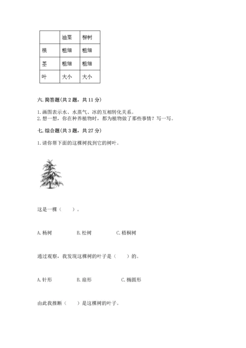 教科版科学一年级上册第一单元《植物》测试卷【名师系列】.docx