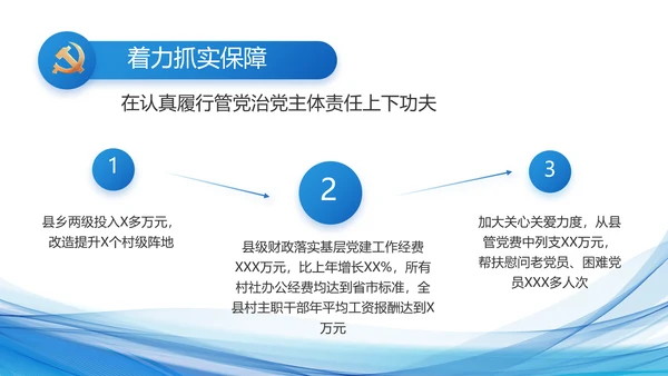 蓝色党建党支部年终工作总结PPT党课