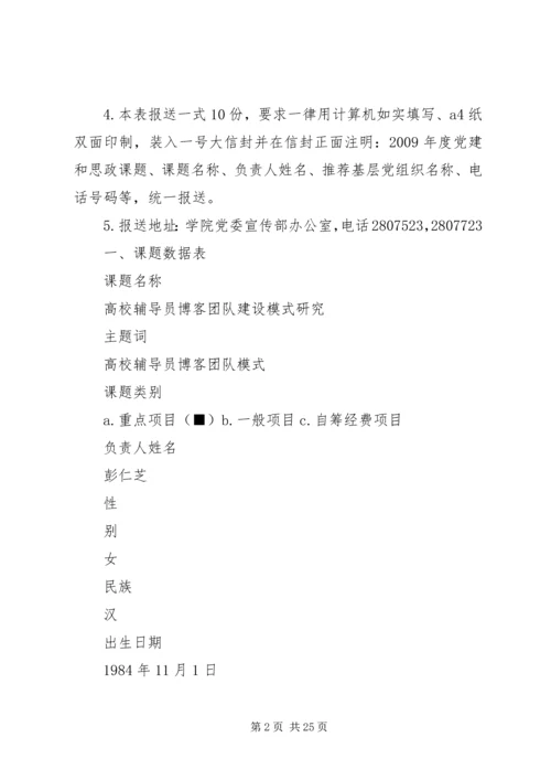 党建和思想政治工作科研课题申请书.docx