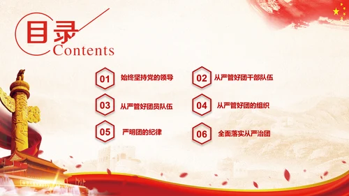 团委共青团学习全面推进从严治团PPT模板