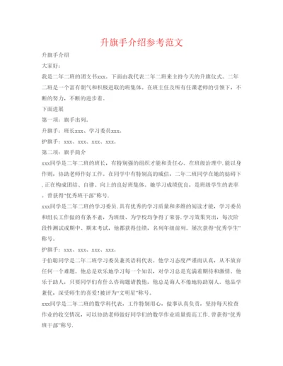 精编升旗手介绍参考范文.docx
