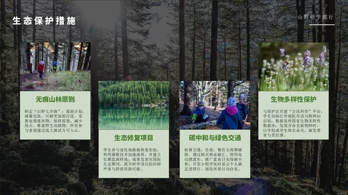绿色简约风山野研学旅行PPT模版