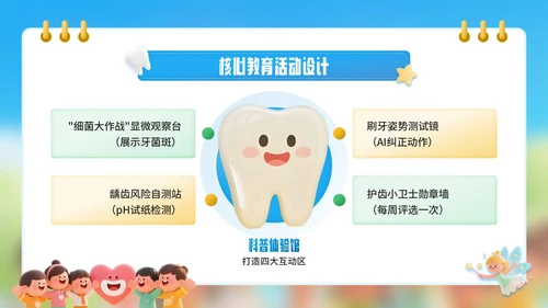 蓝色卡通风爱牙日口学校健康教育宣传PPT模板