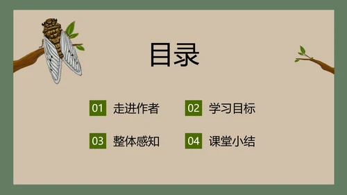 八年级下册蝉课件PPT模板