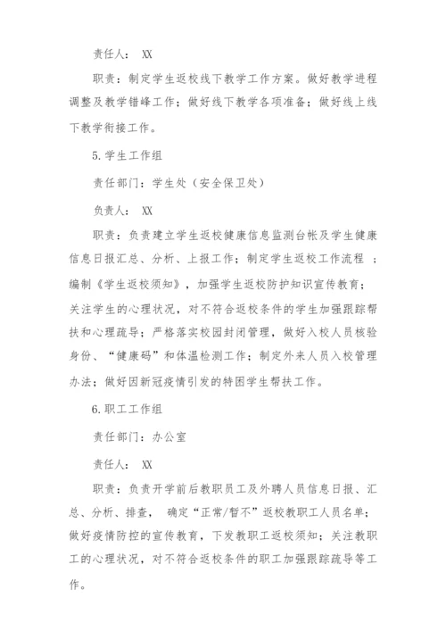 2022年学校师生开学返校复课工作方案.docx