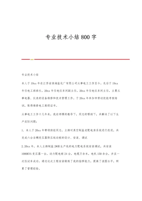 专业技术小结800字.docx