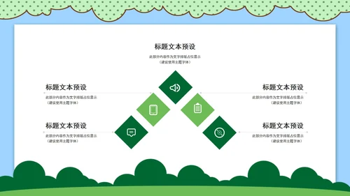 绿色手绘卡通教育教学PPT模板