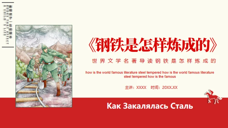 名著导读《钢铁是怎么炼成的》读书分享通用PPT