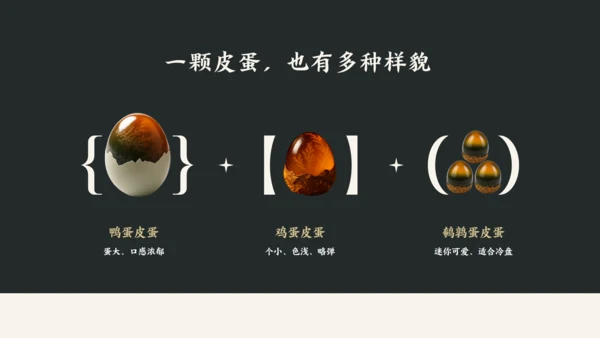黑白简约中国美食皮蛋介绍PPT模板