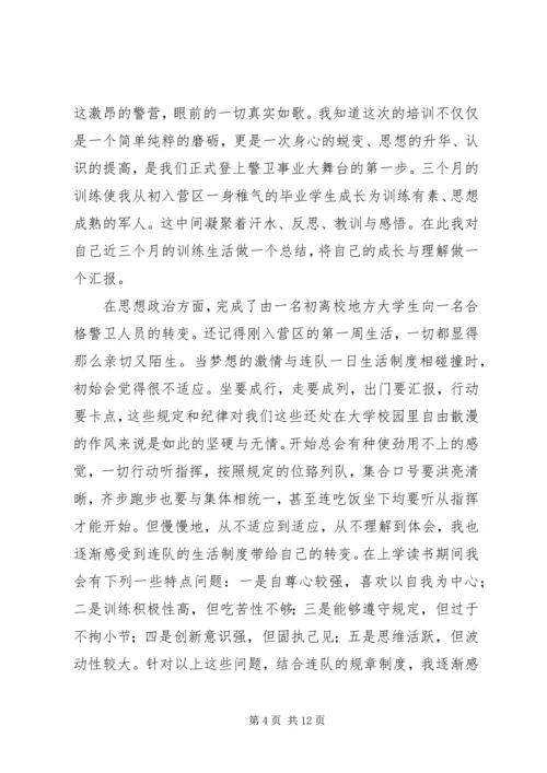 入警培训自我鉴定精彩 (2).docx