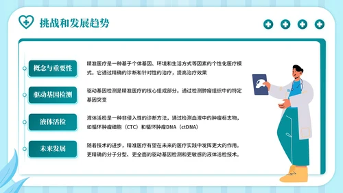 蓝绿色插画风病理分析主题PPT模板