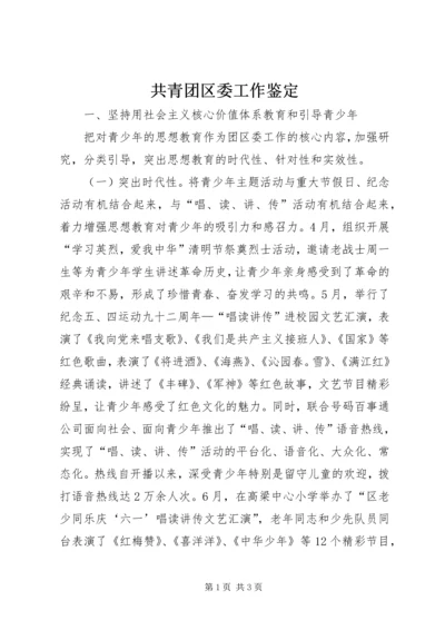 共青团区委工作鉴定精编.docx