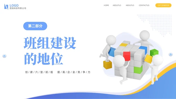 蓝色简约商务企业员工培训六型班组建设PPTz班组管理