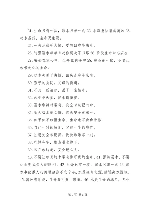 交通、溺水安全宣传标语.docx