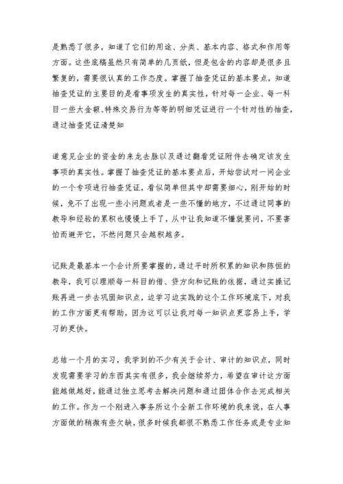 会计事务所实习总结