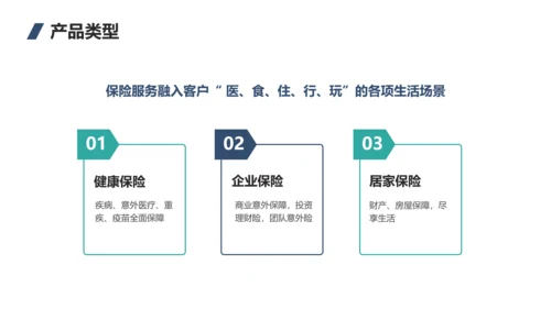 简约风蓝白色保险产品介绍PPT