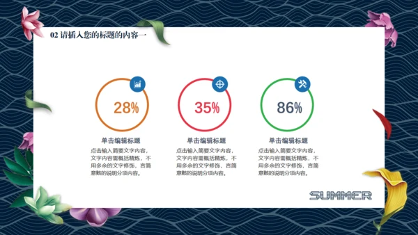 夏之美鸟语花香通用PPT模板