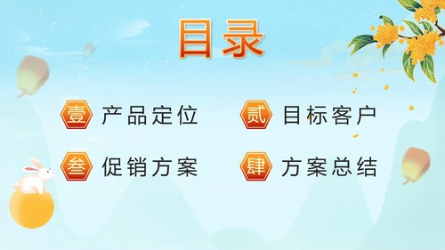 蓝色中国风兔子春节不打烊销售计划带内容PPT模板