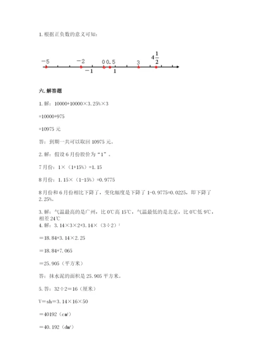 冀教版小学六年级下册数学期末检测试题及答案【有一套】.docx