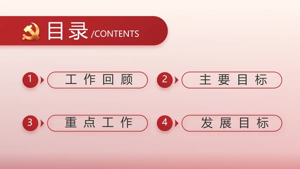 简约红色党建政府工作报告动态PPT