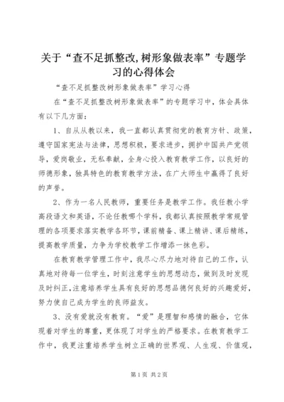 关于“查不足抓整改,树形象做表率”专题学习的心得体会.docx